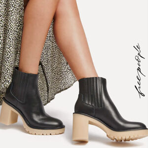 Free‎ People NEW Size 8 James Chelsea Boot Black Leather